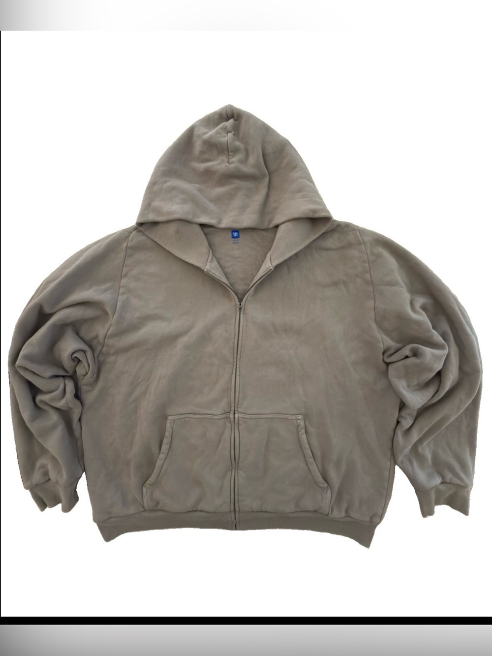 Yeezy Gap Engineered by Balenciaga Double Zip Hoodie Grey Taupe XXL Sample